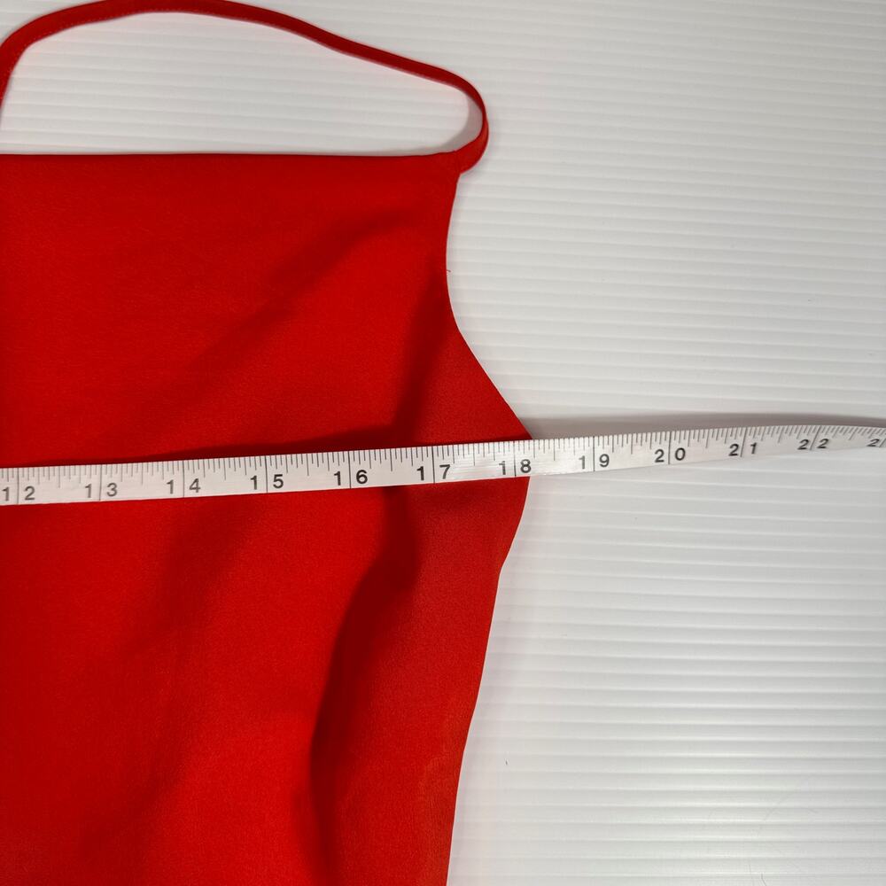 Cowl Neck Camisole Red Satin Slip Tank Women's 8 Y2K Summer Party Date Night - Picture 14 of 16
